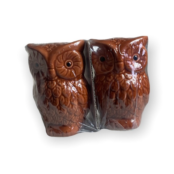 New In Package Brown Owl Salt And Pepper Shakers - Picture 1 of 6